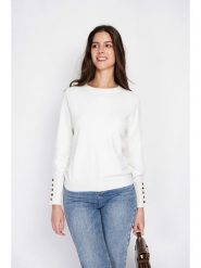 ASSUILI Sweter w kolorze białym rozmiar: 40. Białe swetry Assuili, bez wzorów, bez ramiączek. Za 113.99 zł.