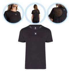 Koszulka damska Trexo Trexi Reg Tee. Czarne bluzki TREXO, bez wzorów, sportowe, bez kołnierzyka, bez ramiączek. Za 49.99 zł.