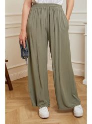 Curvy Lady Kuloty w kolorze khaki rozmiar: 36/38. Brązowe spodnie materiałowe Curvy Lady, bez wzorów, z materiału, z standardowym stanem. Za 143.99 zł.