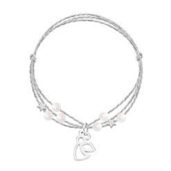 Bransoletka Little Angel. Szare bransoletki Lilou, z perłą, posrebrzane. Za 412.00 zł.