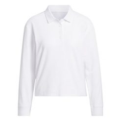 Damska koszulka polo z długim rękawem adidas Beyond. Białe bluzki Adidas, bez wzorów, sportowe, bez kołnierzyka, bez ramiączek. Za 319.00 zł.
