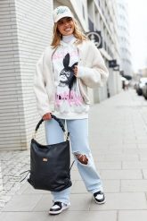 Shopperka skórzana Peterson [DH] PTN TWP-011 czarna. Czarne shopper Peterson, bez wzorów, ze skóry, na ramię, bez dodatków. Za 436.00 zł.