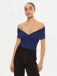 BARDOT Body 59757TB Granatowy Regular Fit. Niebieskie body Bardot, bez wzorów, z syntetyku. Za 219.99 zł.