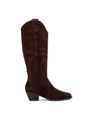 Badura Kozaki EO-ENLAI-WS1226-03Z Brązowy ciemny. Brązowe kozaki Badura, ze skóry, bez obcasa, na słupku, bez zapięcia. Za 549.99 zł.