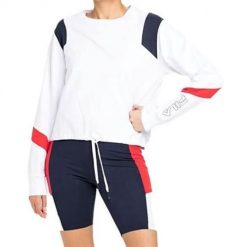Bluza sportowa damska Fila Pita Cropped Crew W. Białe bluzy sportowe Fila, s, bez wzorów, bez kaptura. Za 112.29 zł.