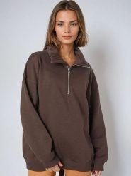 Weekday Bluza w kolorze ciemnobrązowym rozmiar: S. Brązowe bluzy Weekday, s, bez wzorów, bez kaptura. Za 92.42 zł.