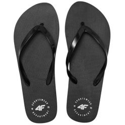Japonki damskie 4F 4FMM00FFLIF018. Szare klapki 4f, bez wzorów, z gumy, bez obcasa. Za 39.99 zł.