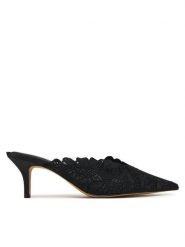 Aldo Klapki Galina 14241405 Czarny. Czarne klapki Aldo, bez wzorów, z materiału, bez obcasa. Za 499.99 zł.