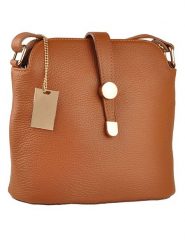 Florence Bags Skórzana torebka "Larissa" w kolorze jasnobrązowym - 26 x 21 x 12 cm rozmiar: onesize. Brązowe torby na ramię Florence Bags, bez wzorów, z materiału, na ramię, bez dodatków. Za 222.94 zł.