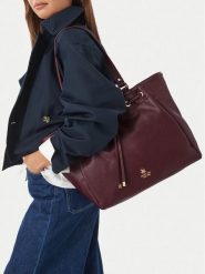 Beverly Hills Polo Club Torebka CEO-BHPC-C-008-10 Bordowy. Czerwone shopper Beverly Hills Polo Club, bez wzorów, ze skóry, bez dodatków. Za 279.99 zł.