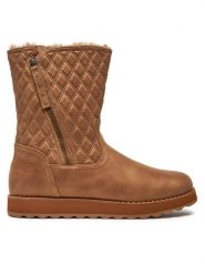 Skechers Botki Morning Walks 167675/CSNT Brązowy. Brązowe botki Skechers, bez wzorów, z materiału, bez obcasa, na płaskiej podeszwie, bez zapięcia. Za 379.99 zł.
