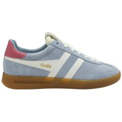 Damskie zamszowe buty sportowe Gola Cyclone. Białe obuwie sportowe Gola, ze skóry, bez zapięcia. Za 470.50 zł.