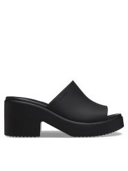 Crocs Klapki Brooklyn Slide Heel 209408 Czarny. Czarne klapki Crocs, bez wzorów, z tworzywa sztucznego, bez obcasa. Za 199.99 zł.