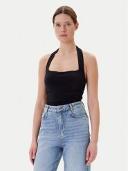 Guess Top W5YP28 KACM2 Czarny Regular Fit. Czarne topy Guess, m, z aplikacjami, bez kołnierzyka, bez ramiączek. Za 199.99 zł.