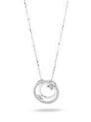 CHARM'S Srebrny naszyjnik z elementem ozdobnym - dł. 47 cm rozmiar: onesize. Szare naszyjniki CHARM'S, z cyrkonią, srebrne. Za 108.99 zł.