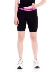 Krótkie legginsy Energy. Czarne legginsy LEONE 1947 APPAREL, l, bez wzorów, z bawełny, krótkie. Za 42.06 zł.