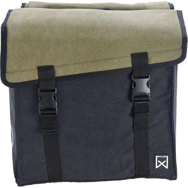 Podwójna torba na bagażnik Willex Canvas 101. Czarne torby na ramię WILLEX, bez wzorów, z bawełny, na ramię, duże, bez dodatków. Za 308.00 zł.