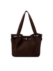 Tory Burch Torebka Romy Suede Tote 186348 Brązowy. Brązowe shopper Tory Burch, bez wzorów, ze skóry, bez dodatków. Za 3,064.00 zł.