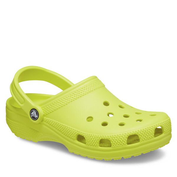 Klapki Crocs. Żółte klapki Crocs, bez wzorów, bez obcasa. Za 239.99 zł.