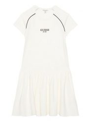 Guess Sukienka codzienna J6RK02 KCY62 Biały Regular Fit. Białe czapki Guess, z aplikacjami, z wiskozy. Za 198.99 zł.