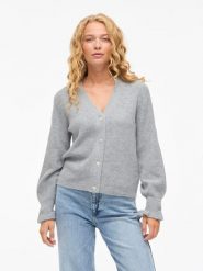 Vila Kardigan "Vitilda" w kolorze szarym rozmiar: L. Szare kardigany Vila, l, bez wzorów, prążkowane. Za 104.89 zł.