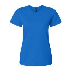 Damska Koszulka Softstyle O Średniej Grubości. Niebieskie bluzki GILDAN, m, bez wzorów, sportowe, bez kołnierzyka, bez ramiączek. Za 33.99 zł.
