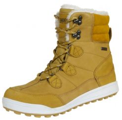 Wodoodporne buty zimowe damskie futro wełna jagnięca. Brązowe trekkingi GUGGEN MOUNTAIN, z futra, przed kolano, trekkingowe. Za 626.21 zł.