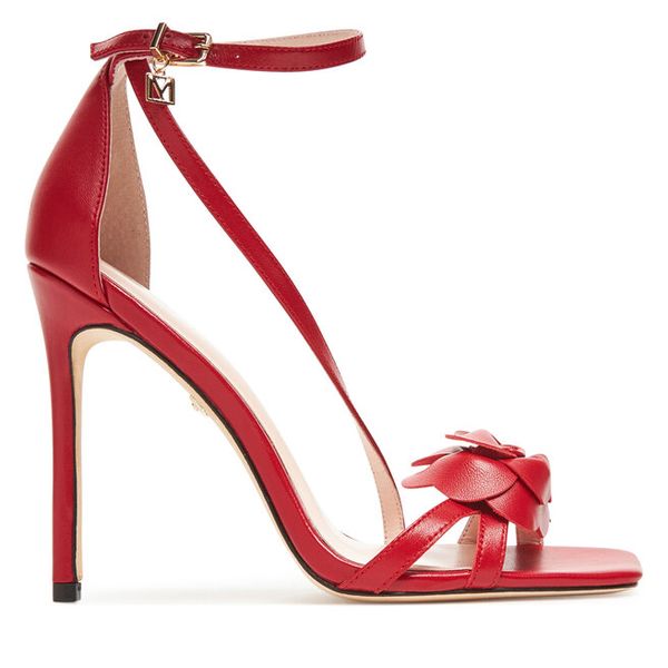 Sandały Marciano Guess. Czerwone sandały Marciano Guess, z aplikacjami, bez obcasa, na szpilce, bez zapięcia. Za 1,039.00 zł.