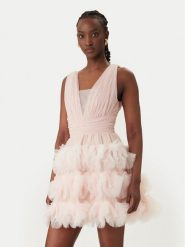 Rinascimento Sukienka koktajlowa CFC0127839003 Różowy Slim Fit. Czerwone sukienki Rinascimento, l, bez wzorów, z syntetyku, wizytowe, bez kołnierzyka, bez ramiączek. Za 799.99 zł.