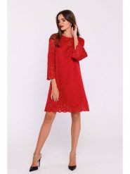 Stylove Sukienka w kolorze czerwonym rozmiar: L. Czerwone sukienki Stylove, l, bez wzorów, z koronki, bez kołnierzyka, bez ramiączek, midi. Za 310.45 zł.