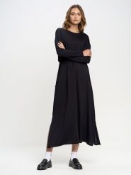 BIG STAR Sukienka w kolorze czarnym rozmiar: L. Czarne sukienki Big Star, l, bez wzorów, retro, bez kołnierzyka, bez ramiączek, maxi. Za 99.99 zł.