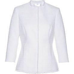 Żakiet z przędzy boucle bonprix biały. Marynarki i żakiety bonprix. Za 89.99 zł.