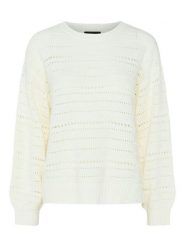 Pieces Sweter "Molly" w kolorze kremowym rozmiar: M. Brązowe swetry Pieces, m, bez wzorów, bez ramiączek. Za 92.21 zł.