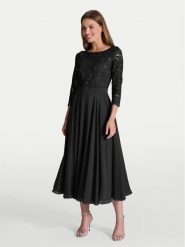 Swing Sukienka koktajlowa 77761710 Czarny Regular Fit. Czarne sukienki Swing, bez wzorów, z syntetyku, wizytowe, bez kołnierzyka, bez ramiączek. Za 699.99 zł.