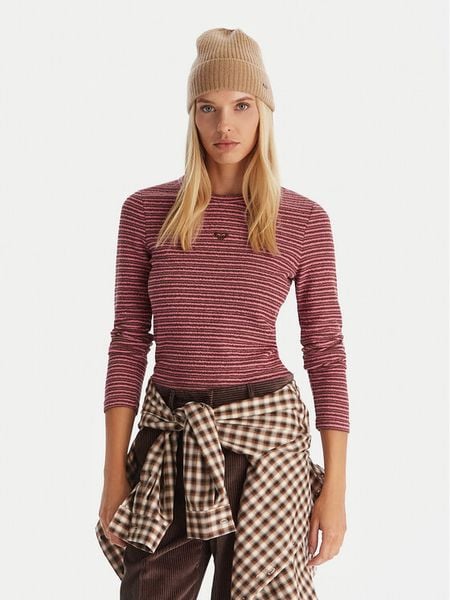 Roxy Sweter Spellbound Stripes ERJKT04332 Różowy Regular Fit. Czerwone swetry Roxy, m, bez wzorów, z bawełny, bez ramiączek. Za 109.99 zł.
