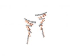 Kolczyki z różowego złota z diamentami - 0,15 ct - próba 585. Czerwone kolczyki Apart, z diamentem, złote. Za 3,490.00 zł.