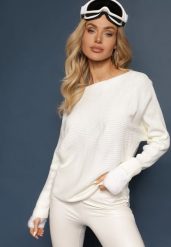 Jasnobeżowy Sweter o Klasycznym Kroju i Dekoltem w Łódkę Valorvia. Brązowe swetry Renee, m, bez wzorów, z jeansu, bez ramiączek. Za 99.99 zł.
