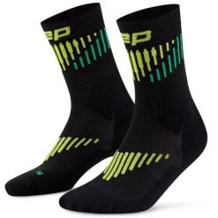 Damskie skarpetki kompresyjne do połowy łydki sportowe z wełną Merino Core. Czarne skarpety CEP, bez wzorów, z elastanu. Za 69.00 zł.