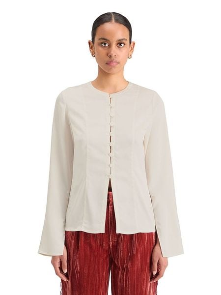 Scotch & Soda Bluzka w kolorze kremowym rozmiar: 40. Brązowe bluzki Scotch & Soda, bez wzorów, bez kołnierzyka, bez ramiączek. Za 81.95 zł.