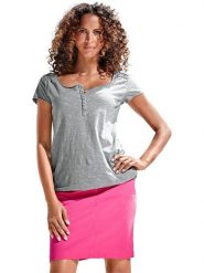 Heine Bluzka w kolorze szarym rozmiar: 42. Szare bluzki Heine, bez wzorów, z bawełny, bez kołnierzyka, bez ramiączek. Za 78.99 zł.