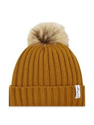HYPE Czapka Bobble YVLR-757 Brązowy. Brązowe czapki Hype, bez wzorów, z materiału. Za 109.99 zł.