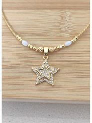 La Asena Pozłacany naszyjnik - dł. 42 cm rozmiar: onesize. Białe naszyjniki La Asena, z cyrkonią, pozłacane. Za 43.99 zł.