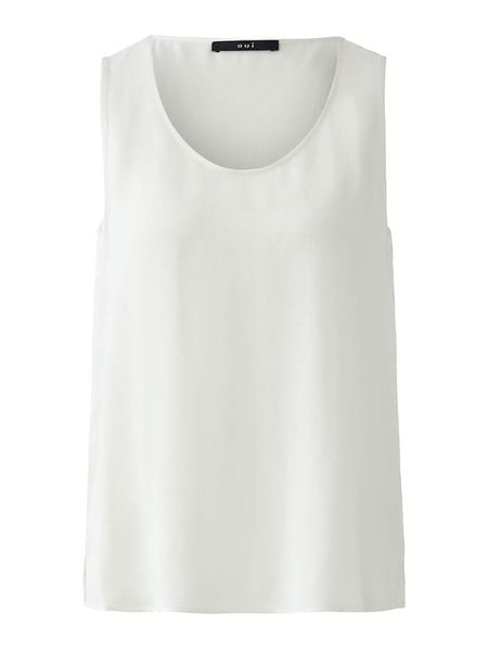 Oui Top w kolorze kremowym rozmiar: 34. Brązowe topy Oui, bez wzorów, z wiskozy, bez kołnierzyka, bez ramiączek. Za 165.99 zł.