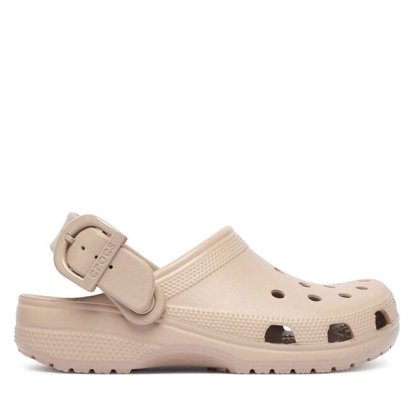Klapki Crocs. Brązowe klapki Crocs, bez wzorów, bez obcasa. Za 259.99 zł.