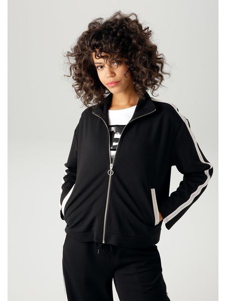 Aniston Bluza w kolorze czarnym rozmiar: 38. Czarne bluzy Aniston, bez wzorów, bez kaptura. Za 91.77 zł.