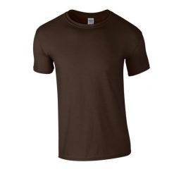 Koszulka Softstyle Dla Dorosłych Unisex. Brązowe bluzki GILDAN, s, bez wzorów, sportowe, bez kołnierzyka, bez ramiączek. Za 29.99 zł.