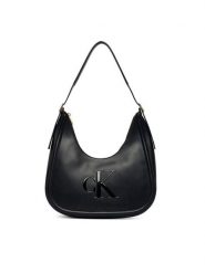 Calvin Klein Torebka Bold Ck Crescent Bag LV04F3427G Czarny. Czarne torebki klasyczne Calvin Klein, bez wzorów, ze skóry, bez dodatków. Za 529.99 zł.