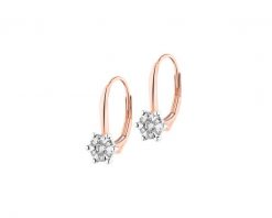 Kolczyki z różowego i białego złota z brylantami - 0,20 ct - próba 585. Białe kolczyki Apart, z brylantem, złote. Za 3,590.00 zł.