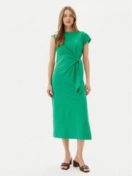 Tommy Hilfiger Sukienka codzienna WW0WW45159 Zielony Regular Fit. Zielone sukienki TOMMY HILFIGER, na co dzień, s, bez wzorów, z bawełny, bez kołnierzyka, bez ramiączek, proste. Za 459.99 zł.