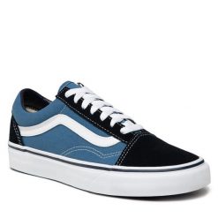 Tenisówki Vans. Niebieskie trampki Vans, bez wzorów, bez zapięcia. Za 199.99 zł.